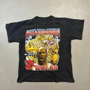 Vintage 90s Jordan Chicago Bulls Rings Tee ~ Very Rare ~ 1998 NBA Championship